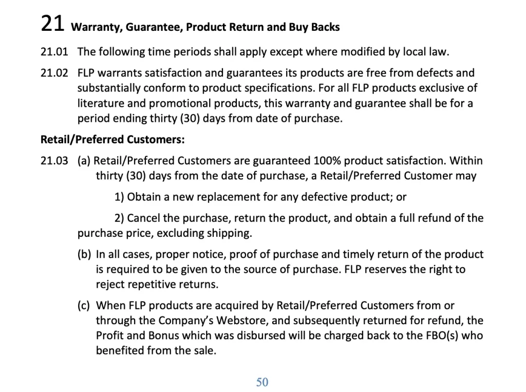 Forever Living Products Warranty, Vitaleap